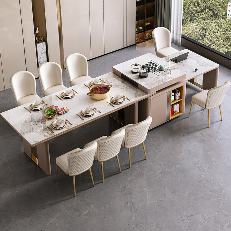 Sintered Stone Dining Table Modern Rectangle Dinner Table for Dining Room