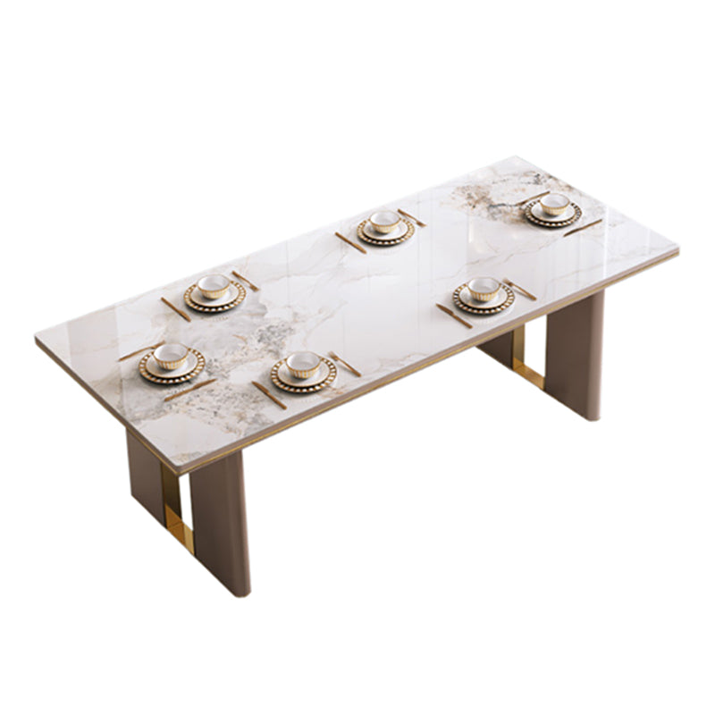 Sintered Stone Dining Table Modern Rectangle Dinner Table for Dining Room
