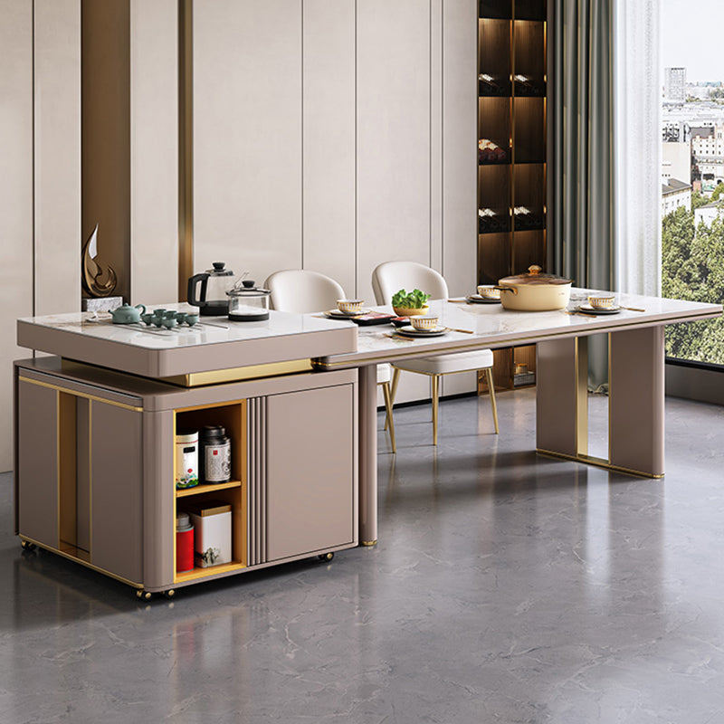 Sintered Stone Dining Table Modern Rectangle Dinner Table for Dining Room