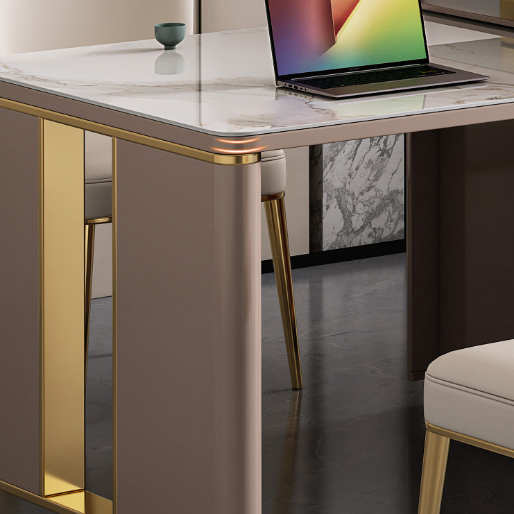 Sintered Stone Dining Table Modern Rectangle Dinner Table for Dining Room
