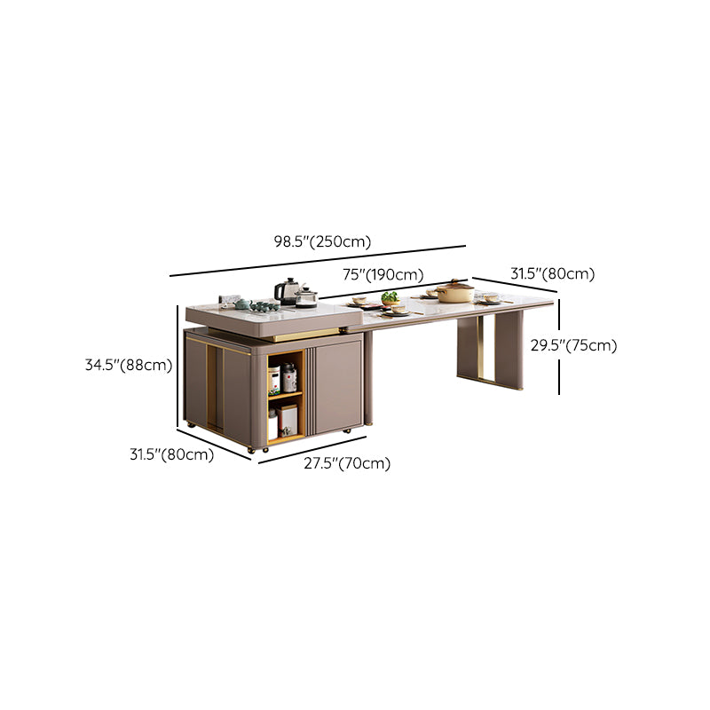Sintered Stone Dining Table Modern Rectangle Dinner Table for Dining Room