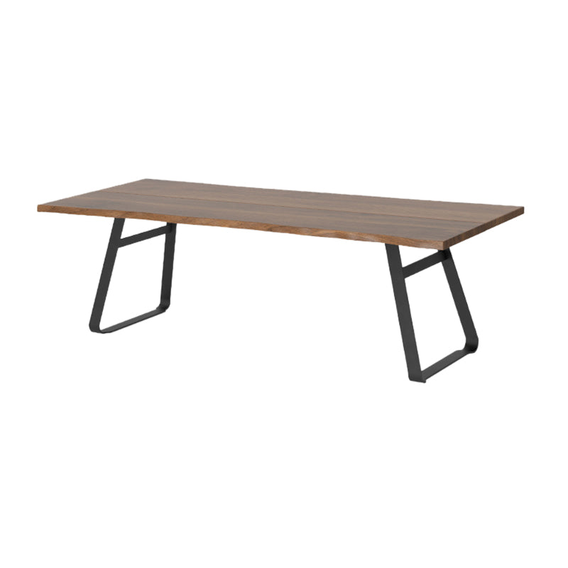 Brown Solid Wood Top Dining Table Rectangle Kitchen Dinette Table