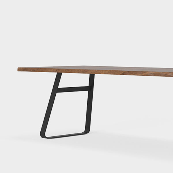 Brown Solid Wood Top Dining Table Rectangle Kitchen Dinette Table