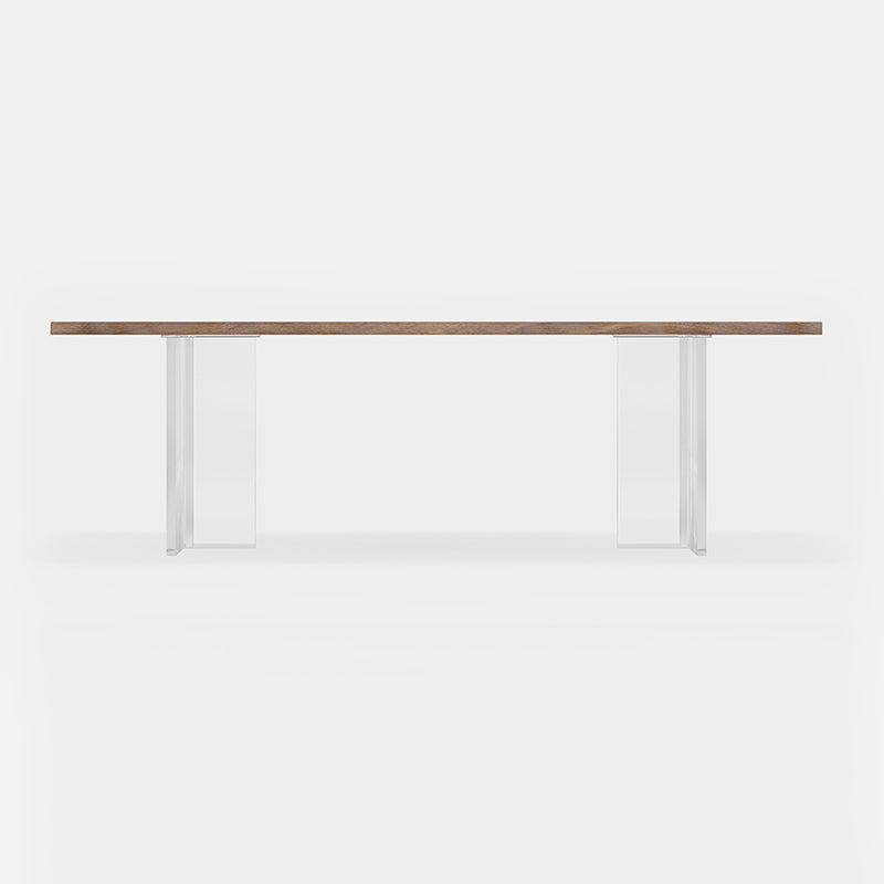 Brown Solid Wood Top Dining Table Rectangle Kitchen Dinette Table