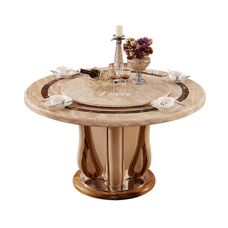 Faux Marble Dining Table Round Pedestal Dinner Table for Dining Room