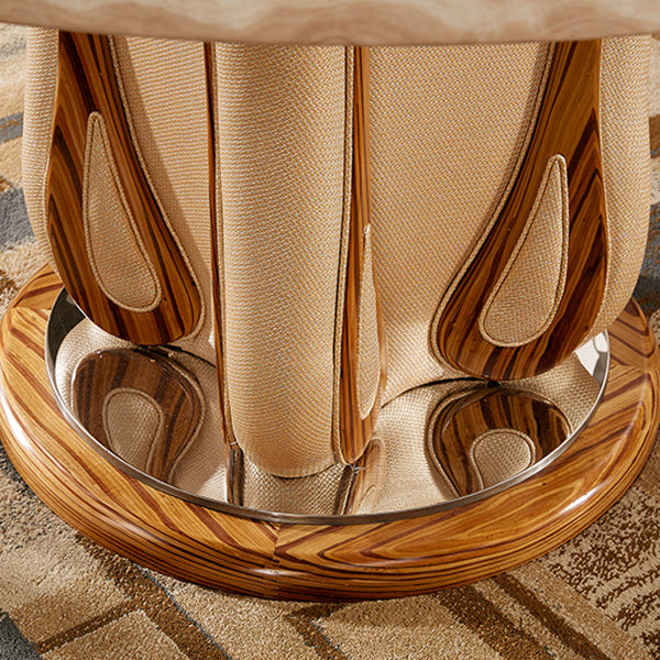 Faux Marble Dining Table Round Pedestal Dinner Table for Dining Room