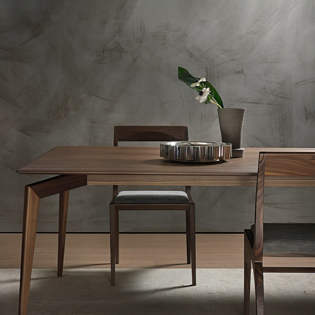 Matte Finish Rectangle Dining Table Modern Wooden Dinette Table