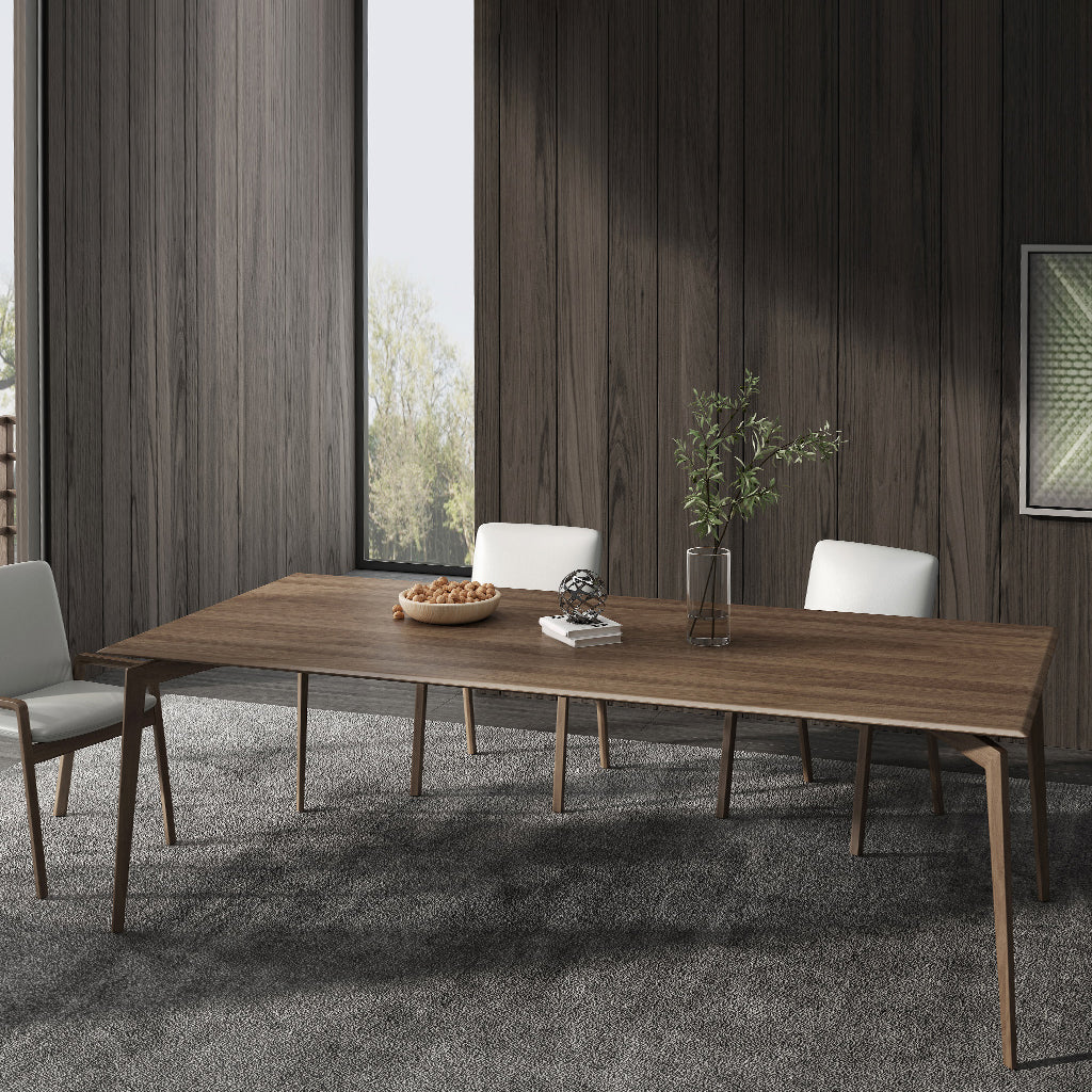 Matte Finish Rectangle Dining Table Modern Wooden Dinette Table