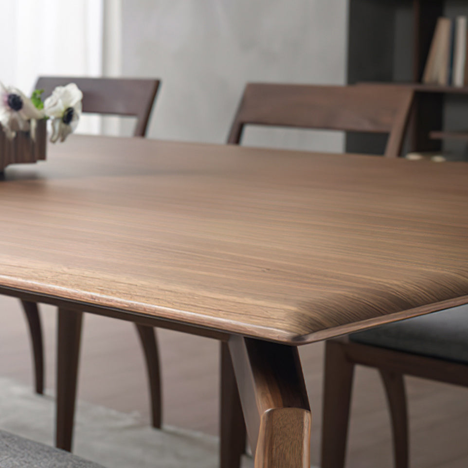 Matte Finish Rectangle Dining Table Modern Wooden Dinette Table