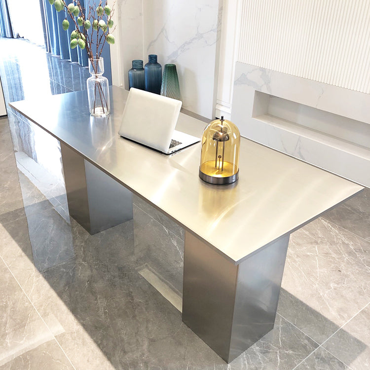 Stainless Steel Dining Table Rectangle Modern Dinner Table for Dining Room