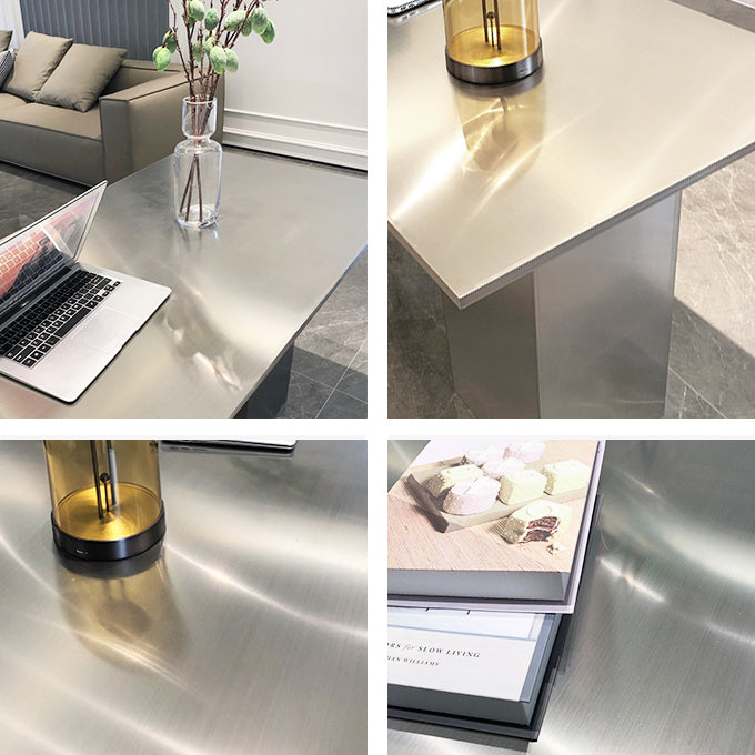 Stainless Steel Dining Table Rectangle Modern Dinner Table for Dining Room