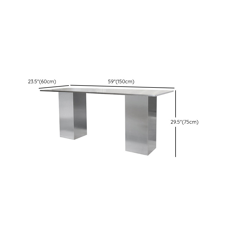 Stainless Steel Dining Table Rectangle Modern Dinner Table for Dining Room