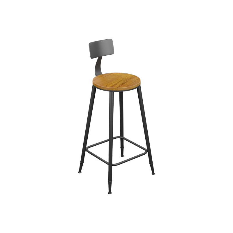 Industrial Style Iron Bar Stool Armless Bar Stool with Black Legs