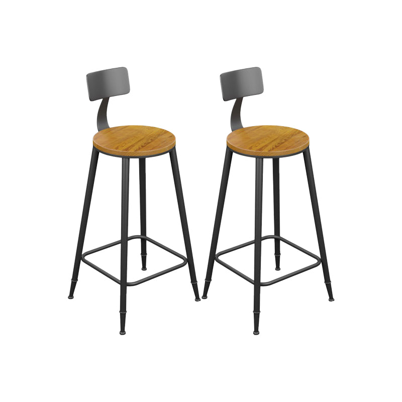 Industrial Style Iron Bar Stool Armless Bar Stool with Black Legs