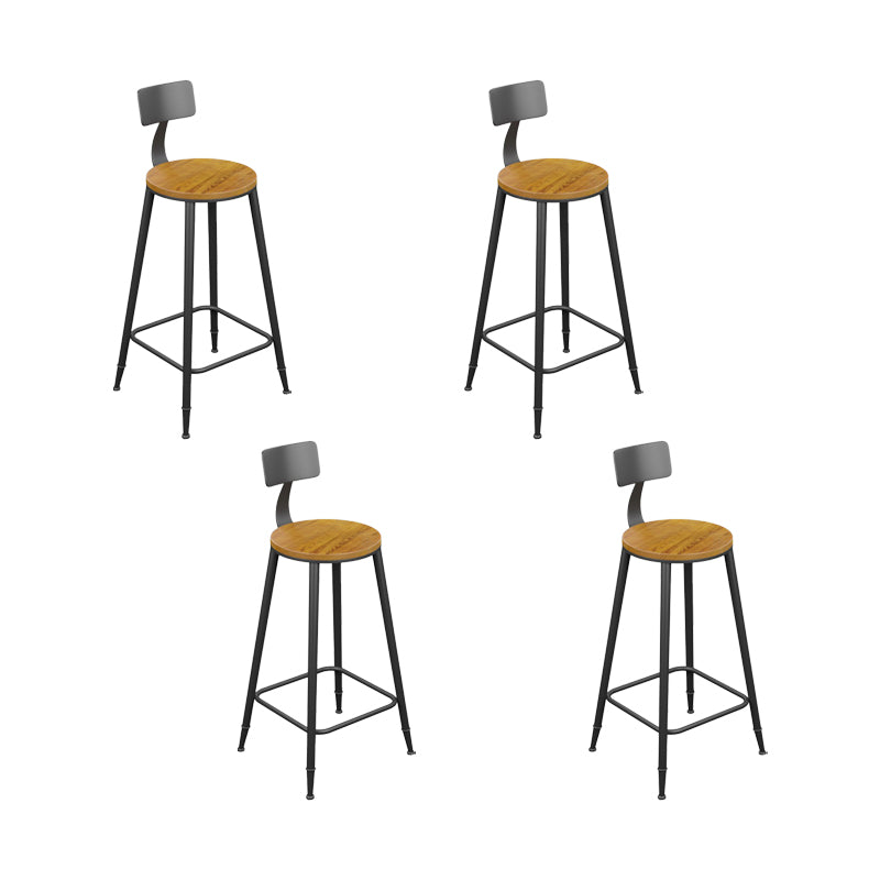 Industrial Style Iron Bar Stool Armless Bar Stool with Black Legs
