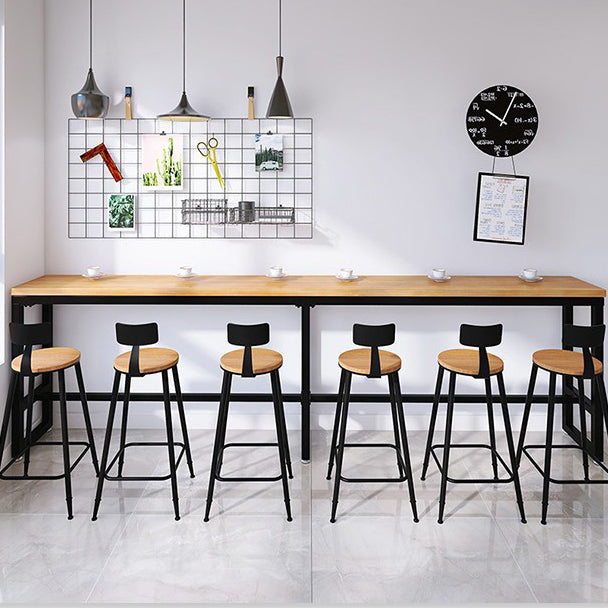 Industrial Style Iron Bar Stool Armless Bar Stool with Black Legs