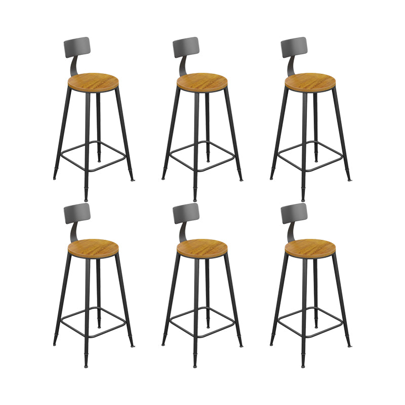 Industrial Style Iron Bar Stool Armless Bar Stool with Black Legs