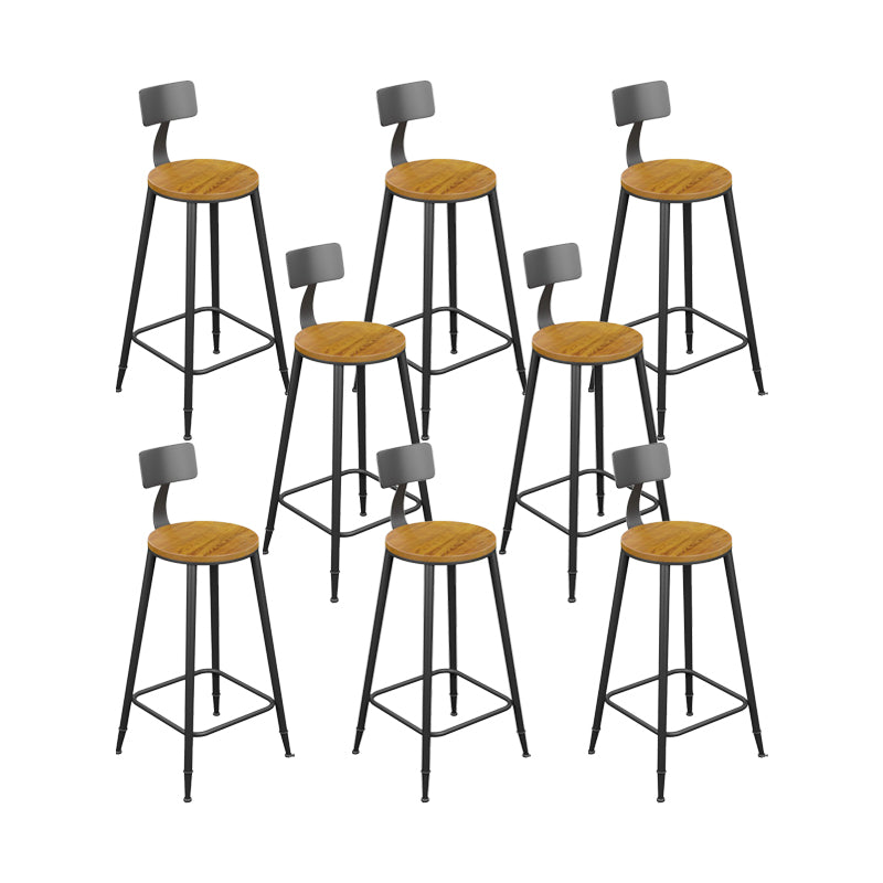 Industrial Style Iron Bar Stool Armless Bar Stool with Black Legs