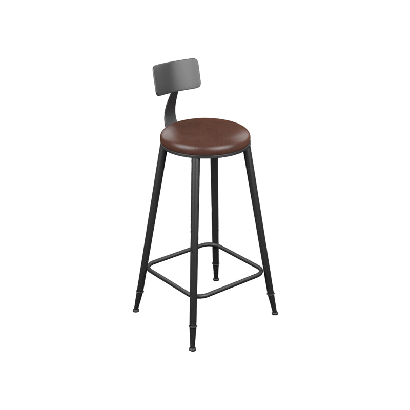 Industrial Style Iron Bar Stool Armless Bar Stool with Black Legs