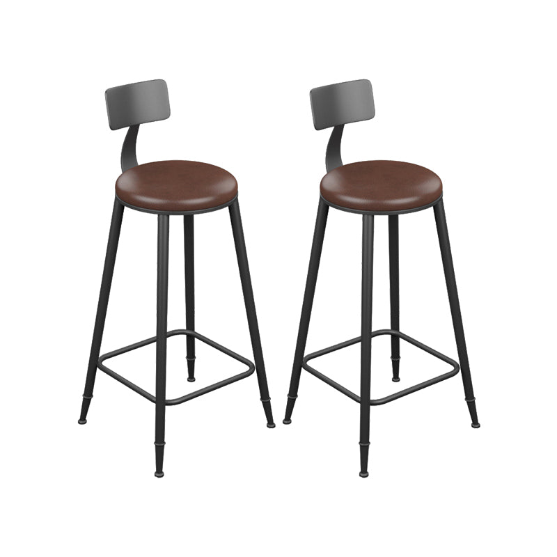 Industrial Style Iron Bar Stool Armless Bar Stool with Black Legs