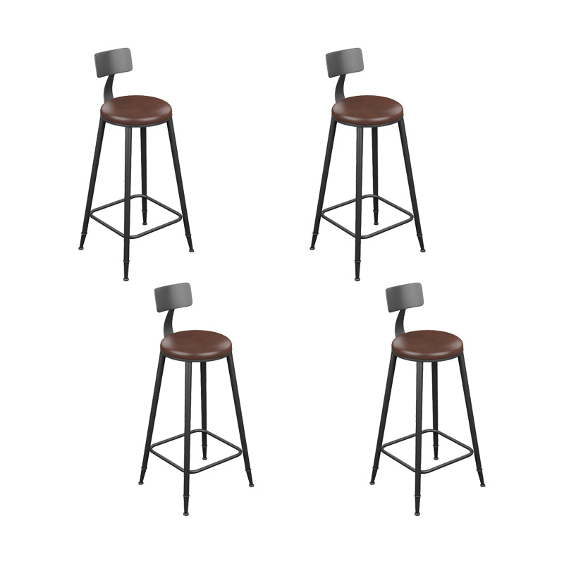 Industrial Style Iron Bar Stool Armless Bar Stool with Black Legs