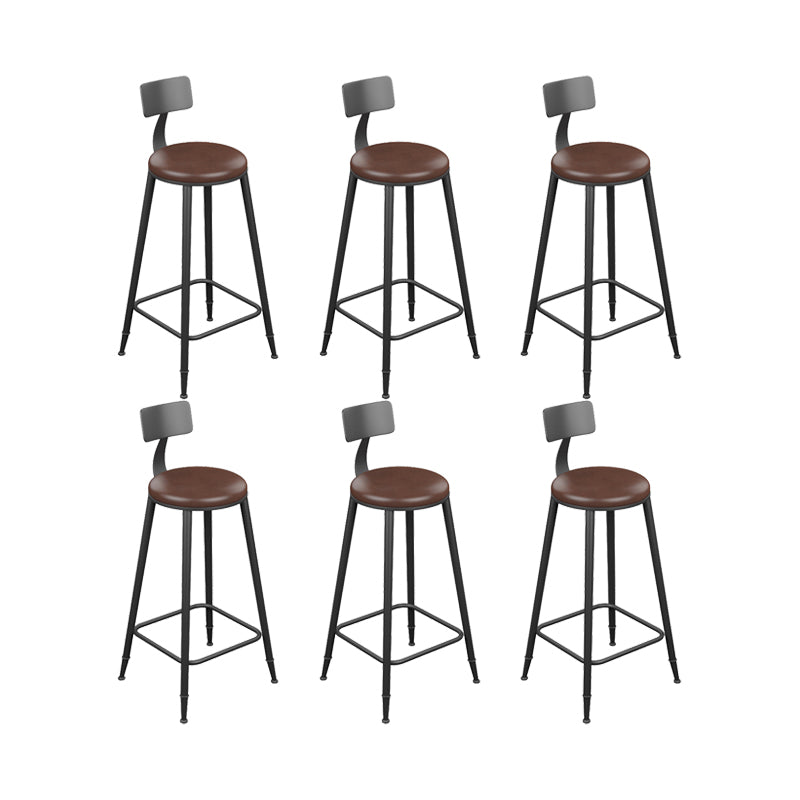 Industrial Style Iron Bar Stool Armless Bar Stool with Black Legs