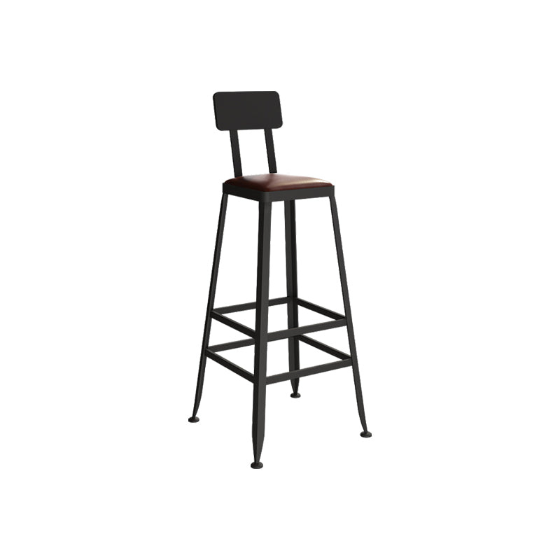 Industrial Style Iron Bar Stool Armless Bar Stool with Black Legs