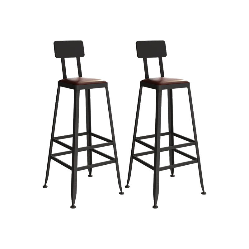 Industrial Style Iron Bar Stool Armless Bar Stool with Black Legs