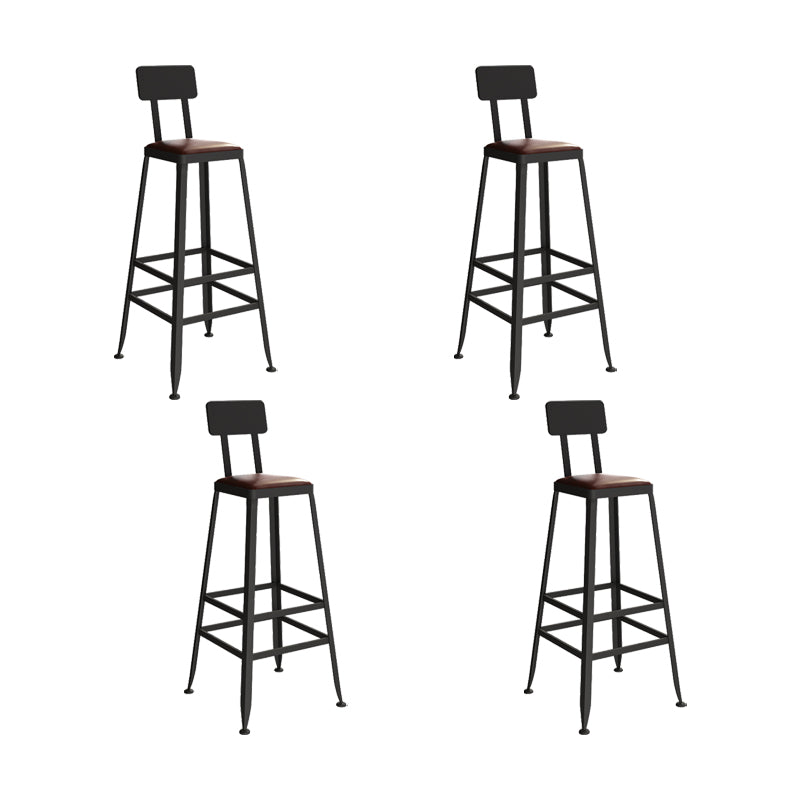 Industrial Style Iron Bar Stool Armless Bar Stool with Black Legs