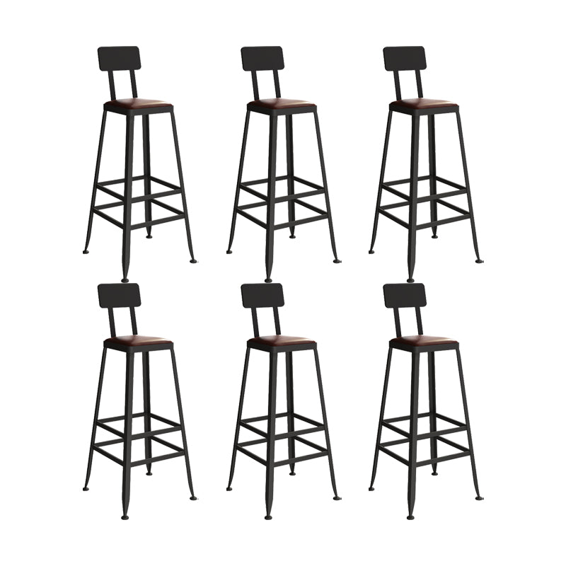 Industrial Style Iron Bar Stool Armless Bar Stool with Black Legs