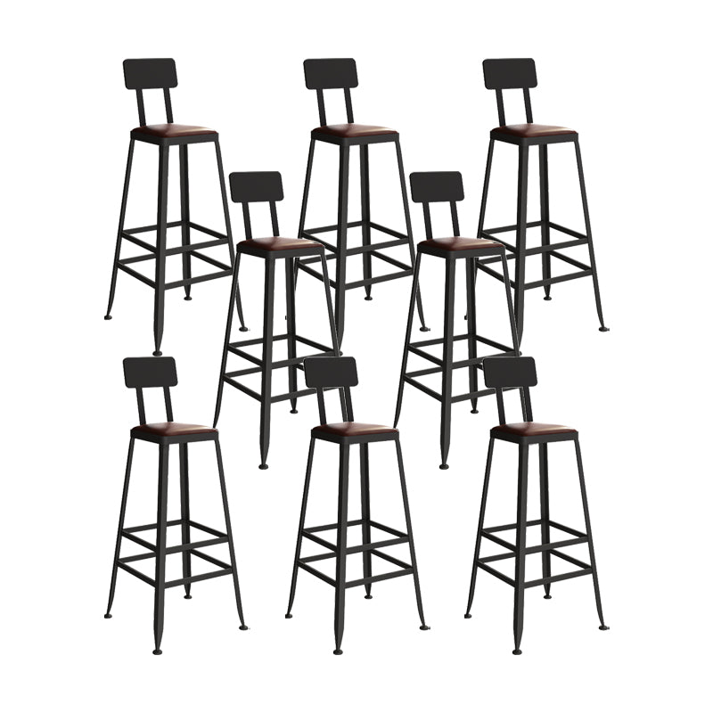 Industrial Style Iron Bar Stool Armless Bar Stool with Black Legs