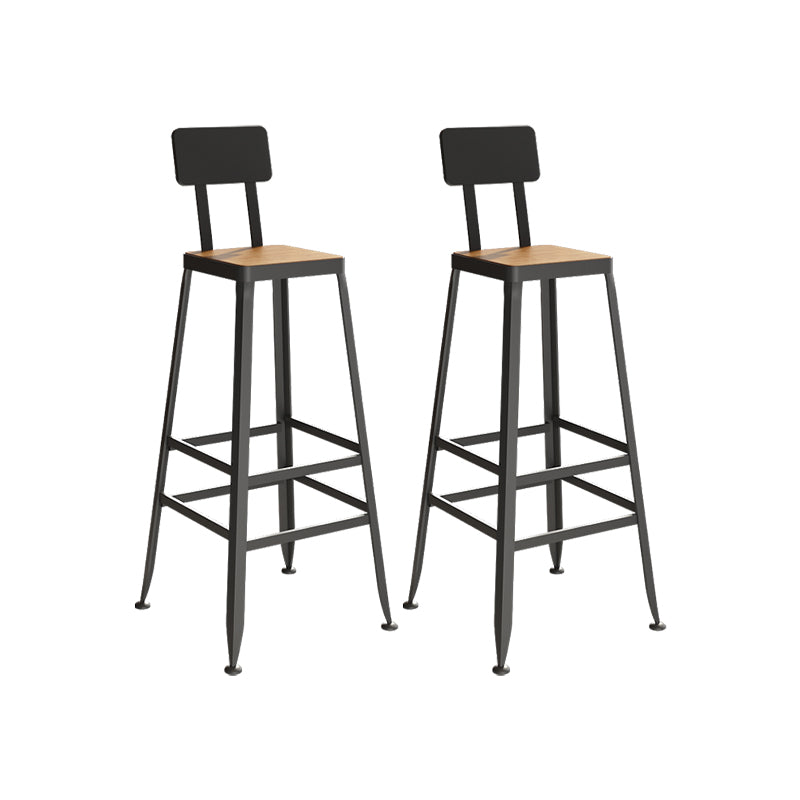Industrial Style Iron Bar Stool Armless Bar Stool with Black Legs