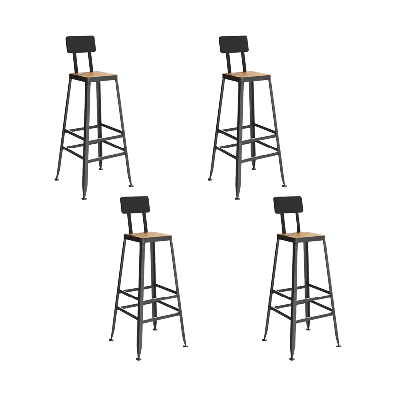 Industrial Style Iron Bar Stool Armless Bar Stool with Black Legs
