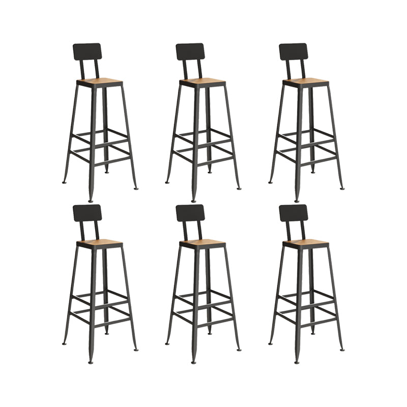 Industrial Style Iron Bar Stool Armless Bar Stool with Black Legs