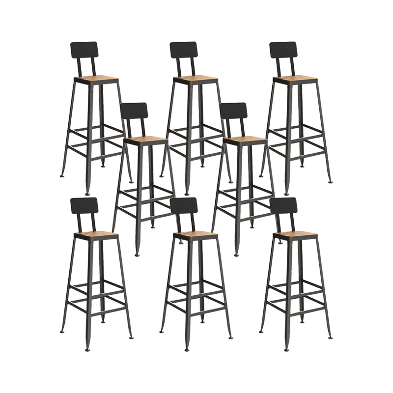 Industrial Style Iron Bar Stool Armless Bar Stool with Black Legs