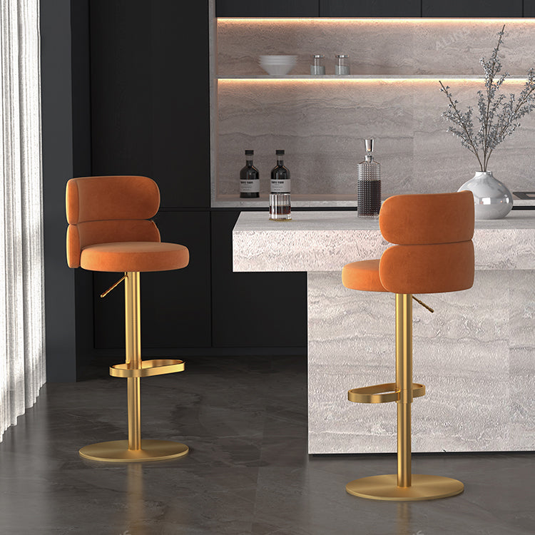 Gold Legs Glam Bar Stools Living Room Upholstered Counter Chair