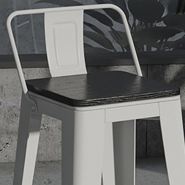 Modern Metal Bar Stool Armless Patio Bar Stool with White Base