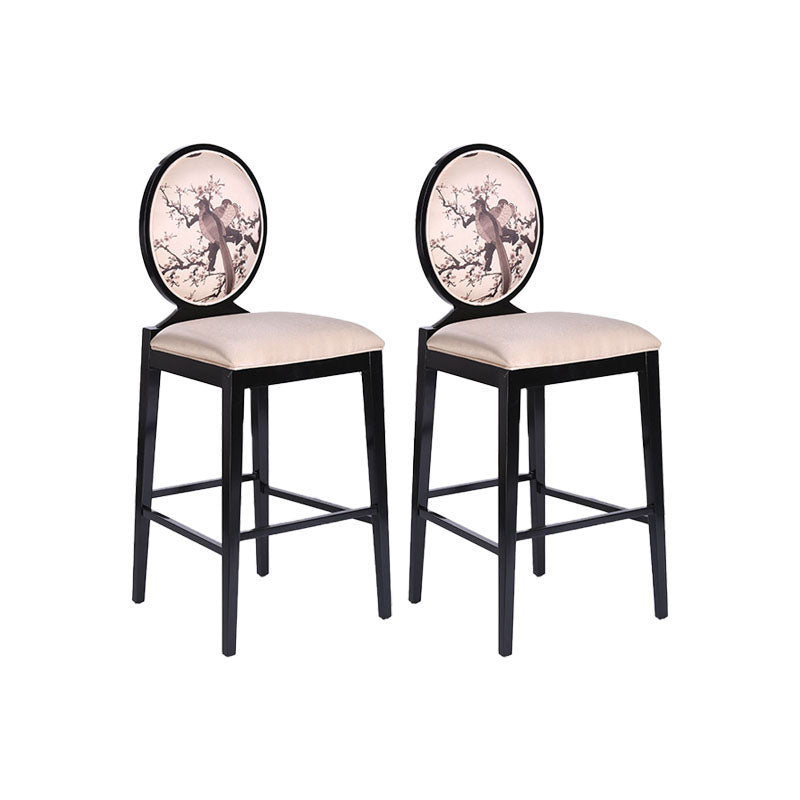 Industrial Solid Wood Bar Stools Living Room Counter Chairwith Footrest