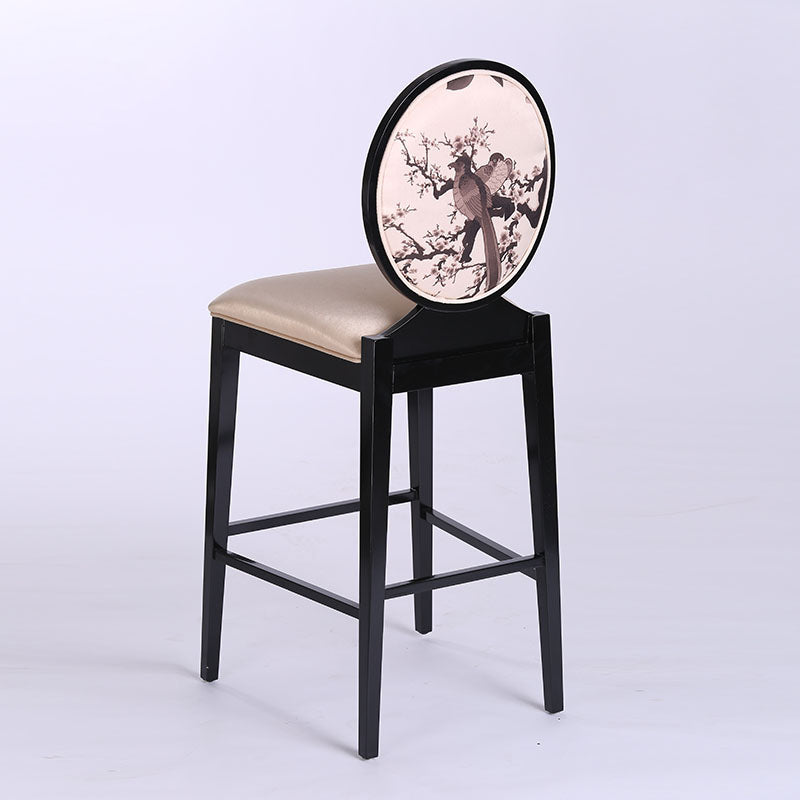 Industrial Solid Wood Bar Stools Living Room Counter Chairwith Footrest