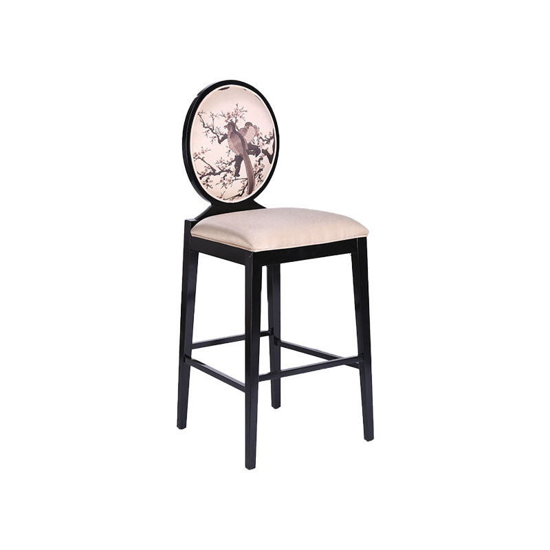 Industrial Solid Wood Bar Stools Living Room Counter Chairwith Footrest