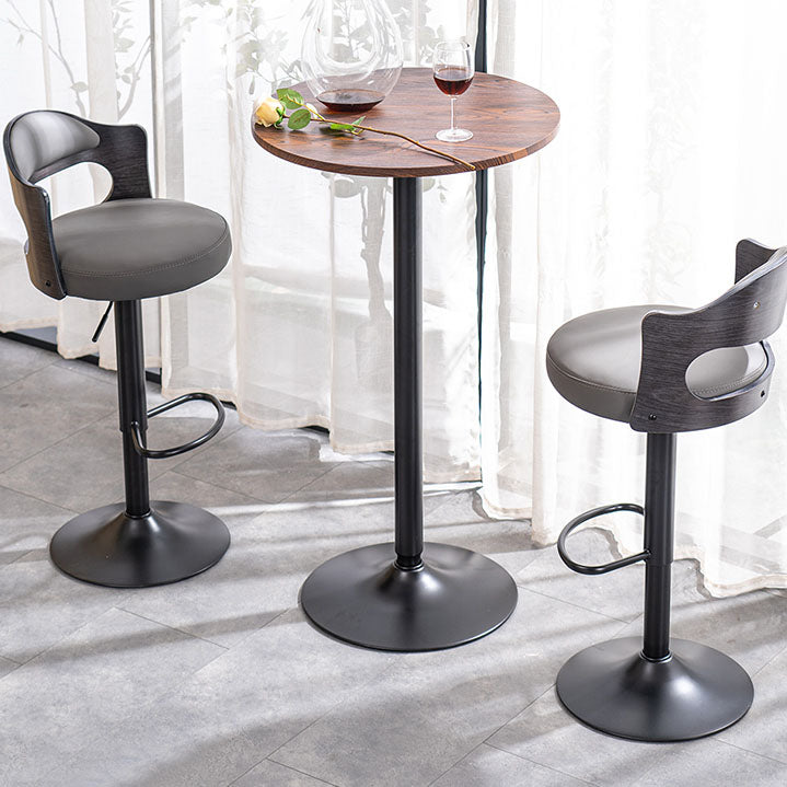 Contemporary Style Metal Bar Stool Footrest Counter Stool for Living Room