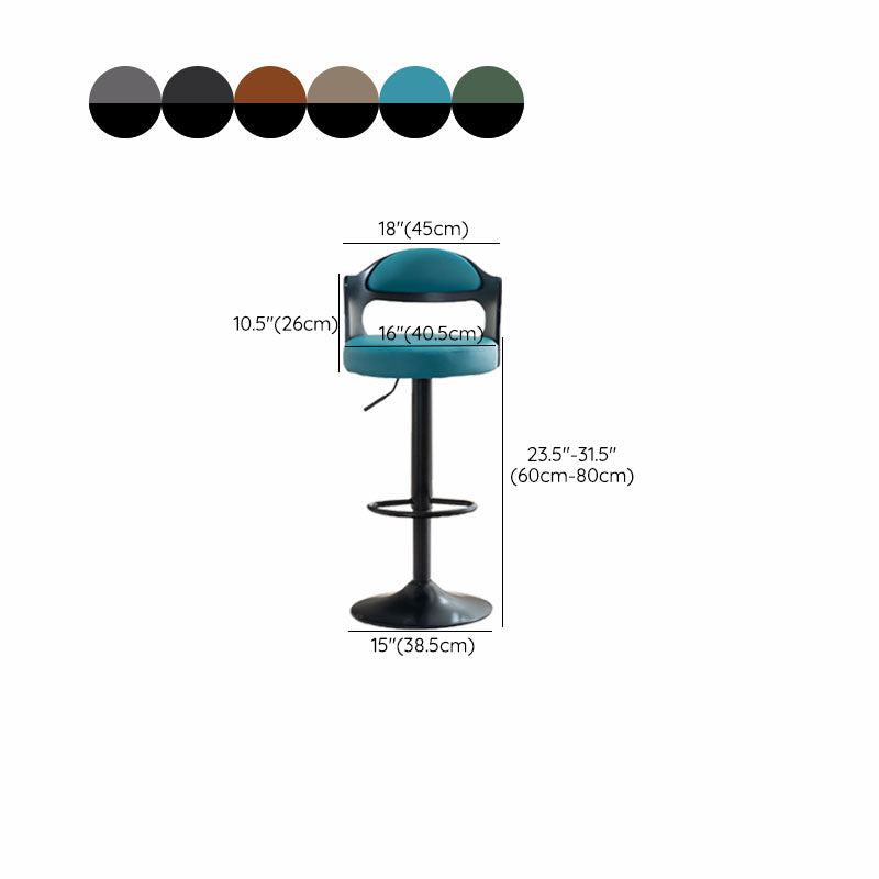 Contemporary Style Metal Bar Stool Footrest Counter Stool for Living Room