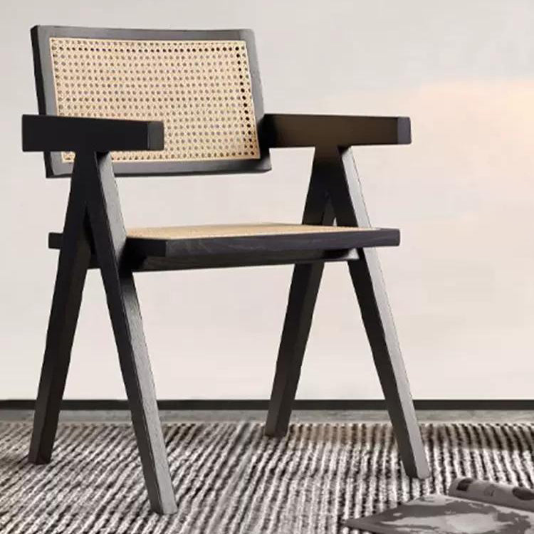 Contemporary Solid Wood Furniture 1/2/5 Pcs Dining Room Table Set in Black