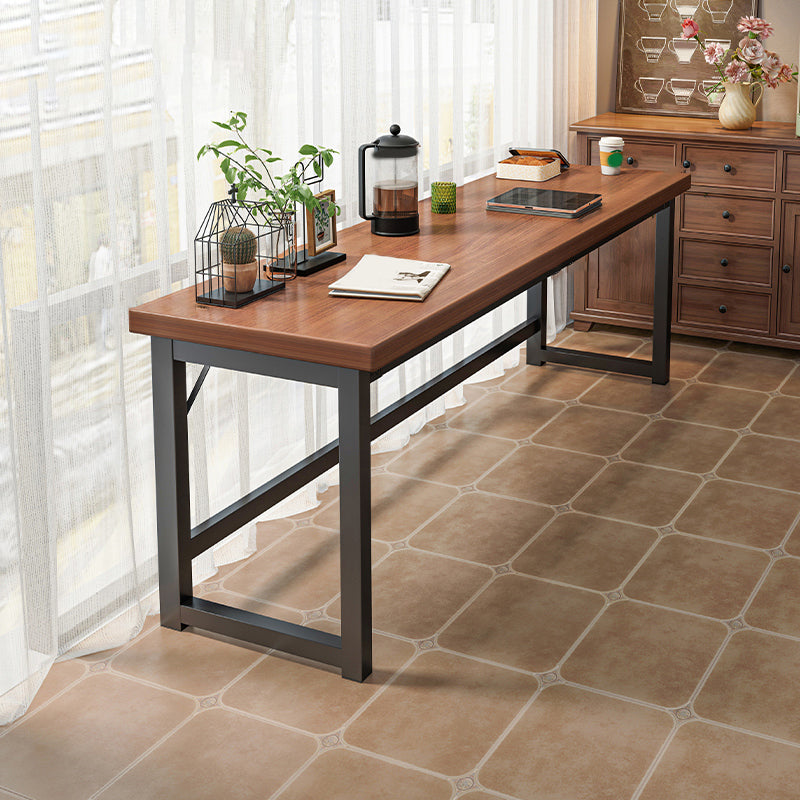 Modern Style Bistro Bar Table Rectangle Wooden Trestle Bar Table