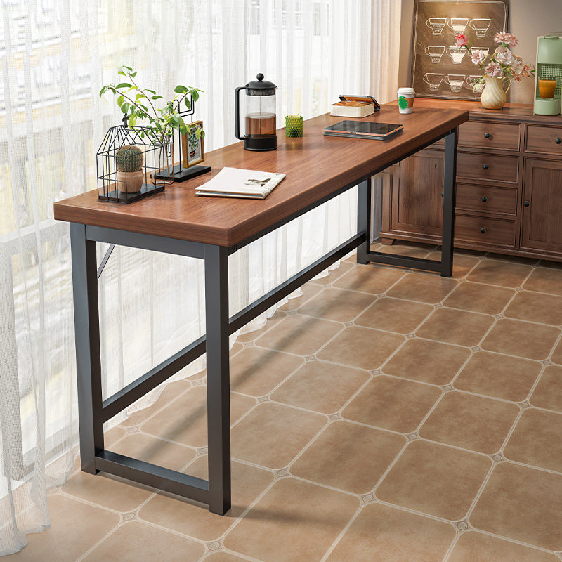 Modern Style Bistro Bar Table Rectangle Wooden Trestle Bar Table