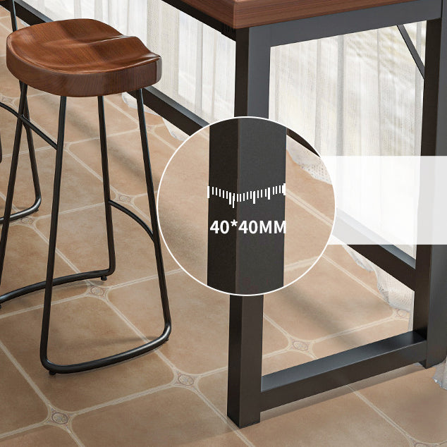 Modern Style Bistro Bar Table Rectangle Wooden Trestle Bar Table