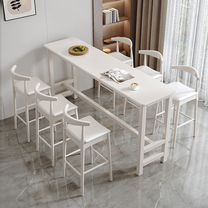 Contemporary Indoor Bar Dining Table Rectangle Wood Bar Stool Table