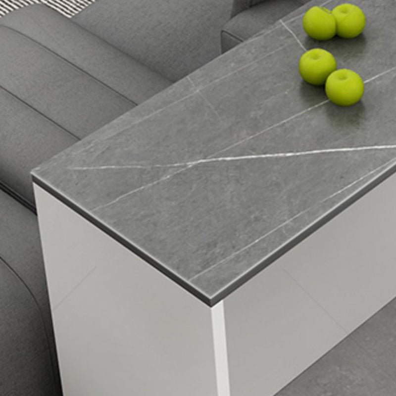 Modern Indoor Bar Stool Table White Marble Rectangle Counter Table