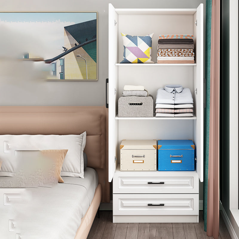 Contemporary Wardrobe Armoire Wood Combination Armoire for Bedroom