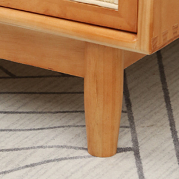 Freestanding Natural Solid Wood Wardrobe Modern Multifunctional Wardrobe